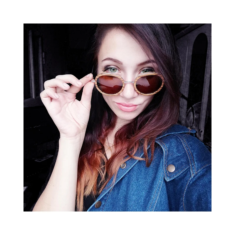 

BOBO BIRD New Design Wood Sunglasses Cat Eye Polaroid Lens with Metal legs for Men Women Gift Box OEM Wooden Gift Box