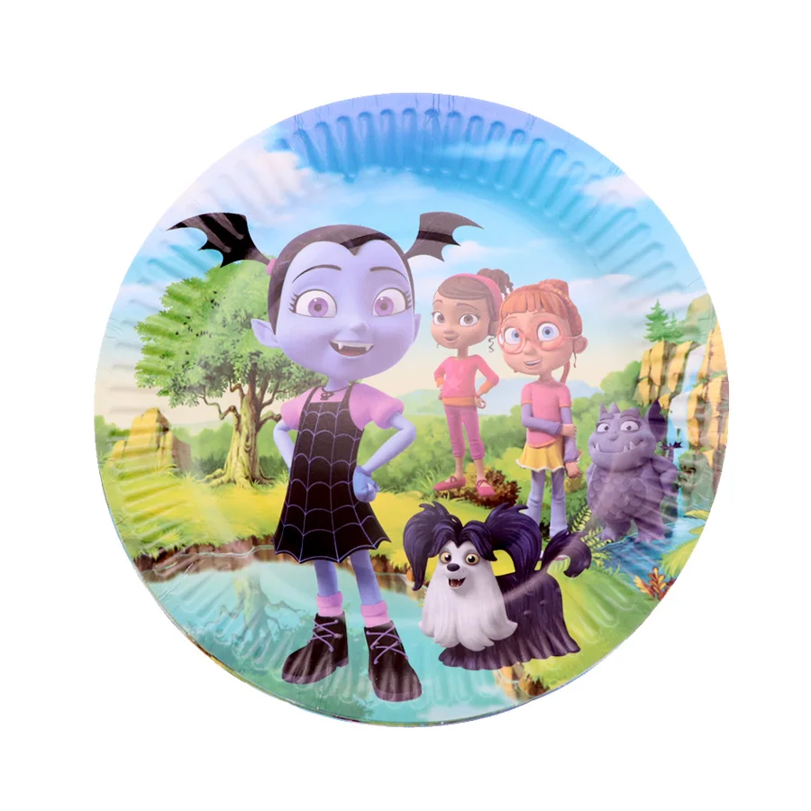 10 шт одноразовые столовые приборы бумажные тарелки Vampirina девушка тематическая