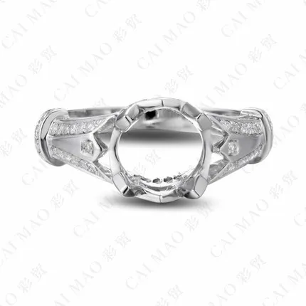 

CaiMao Oval cut Semi Mount Ring Settings & 0.28ct Diamond 14k White Gold Gemstone Engagement Ring Fine Jewelry