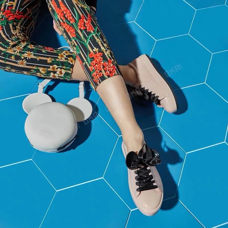 Женские прозрачные сандалии Melissa на плоской подошве с рисунком Микки Размеры 35 39