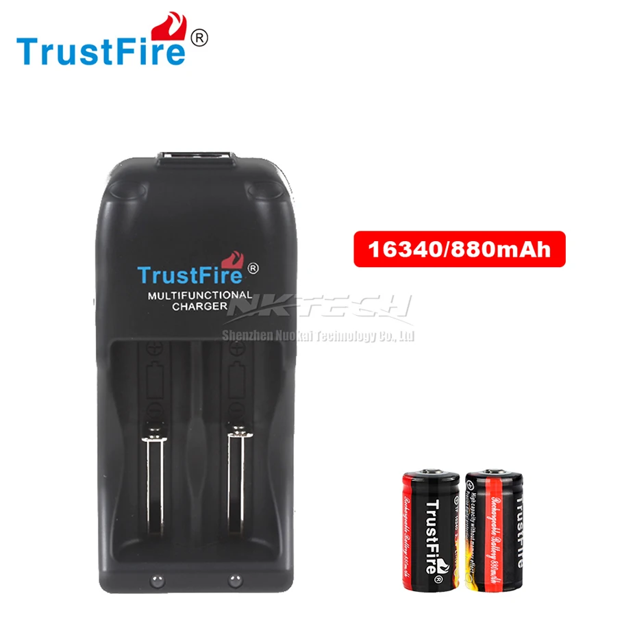 TR-006 TrustFire интеллигентая(ый) быстро Батарея Зарядное устройство двойной слот для 18650 26650 32650 25500 14500 10440 18350 18500 литий-ионные аккумуляторы - Цвет: With 2-16340 880mAh