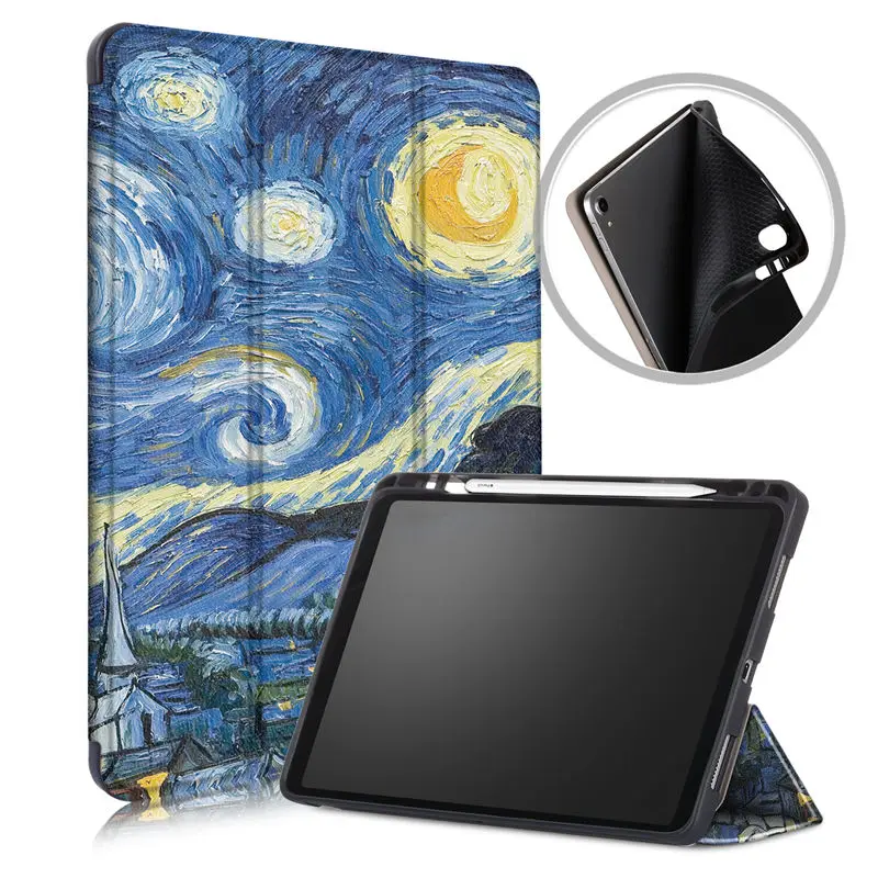 D019 С держателем карандаша Чехол для iPad Pro 1"() силиконовый мягкий чехол для iPad Pro 11 дюймов Smart Cover Funda+ Pen+ Flim - Цвет: D019