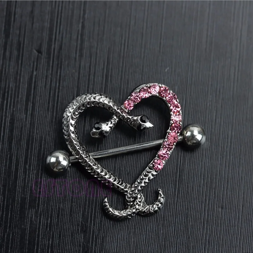 2016 Aliexpress сексуальное змеиное сердце в форме Креста женское тело Bar Barbell пирсинг