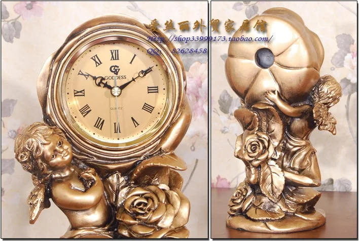 Рождественские европейские золотые часы Angel Rose Рабочий стол|clock angel|clock goldclock desktop |