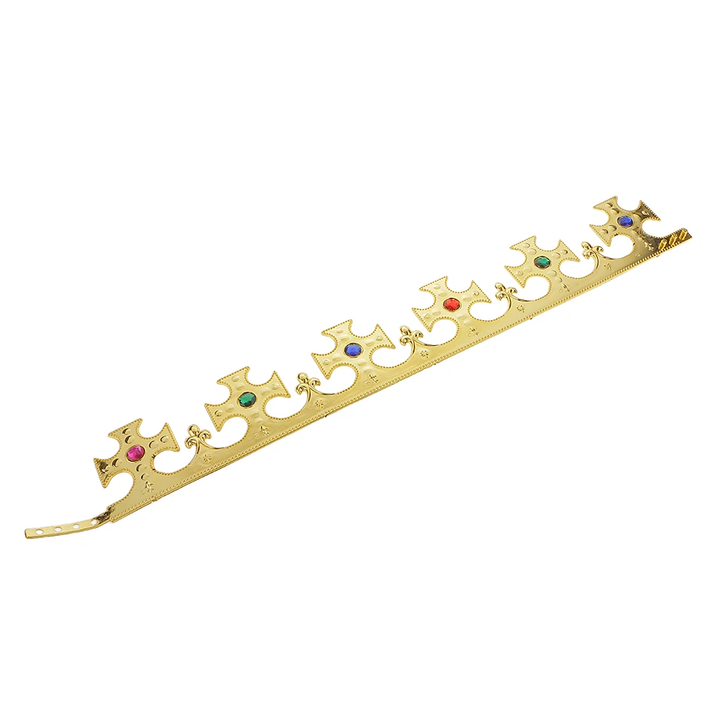 Novelty Vintage Gold Plastic Kings Queens Crown Royal Fancy Dress Party Costume Hat Accessory for Adult