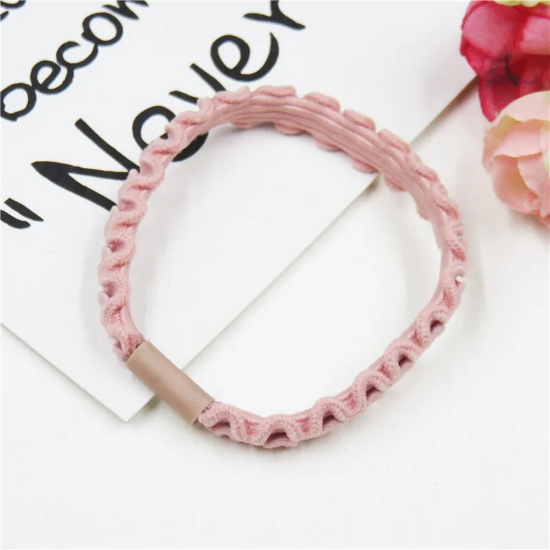 Pink 1 шт. простые кружевные 6 цветов эластичные резинки для волос для девочек богемный головной убор резинки корейский бант Детские аксессуары для волос для женщин Новинка - Цвет: Pink