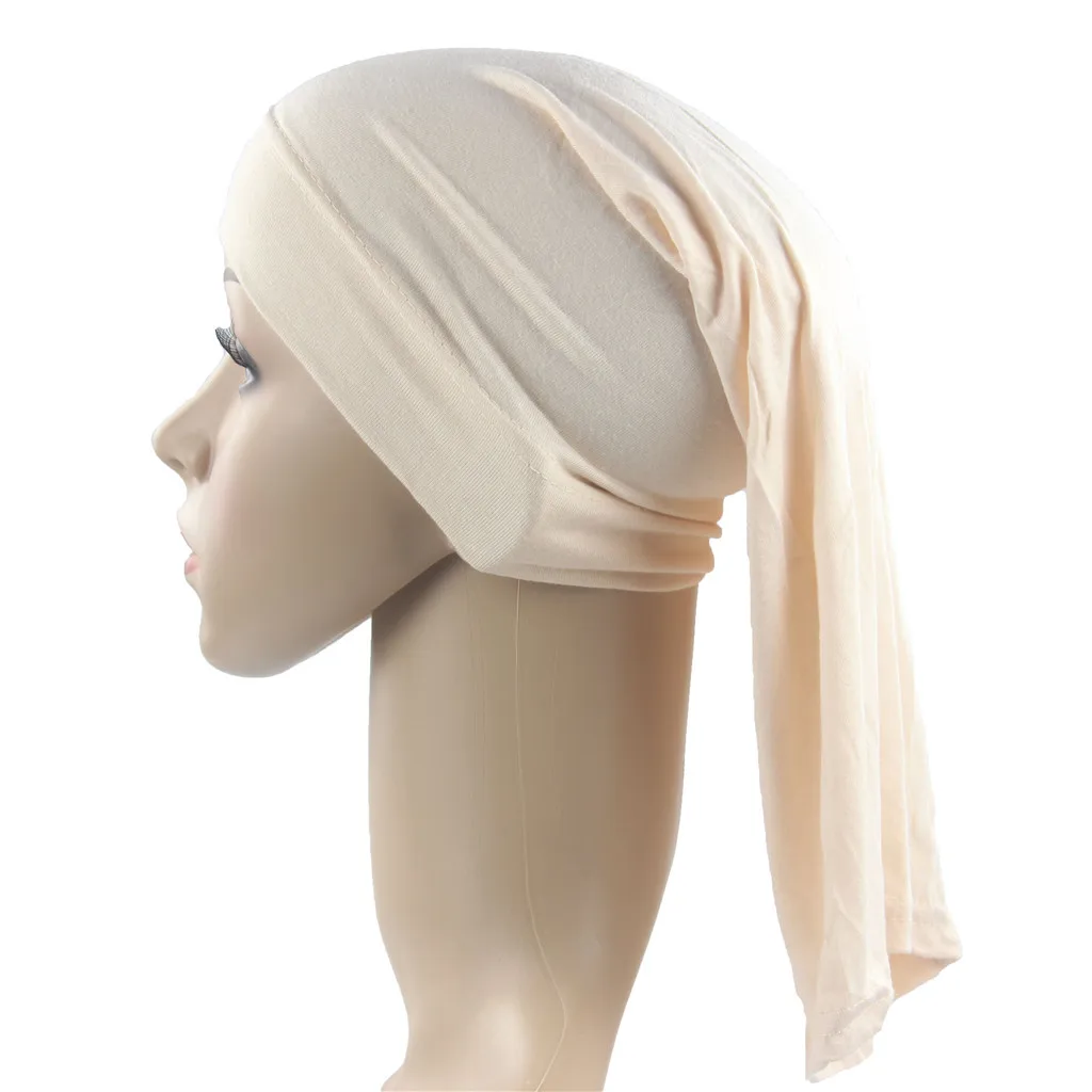 Модный простой женский мусульманский эластичный тюрбан шапка после химиотерапии шапка для волос головной платок для душа шапка шарф для женщин