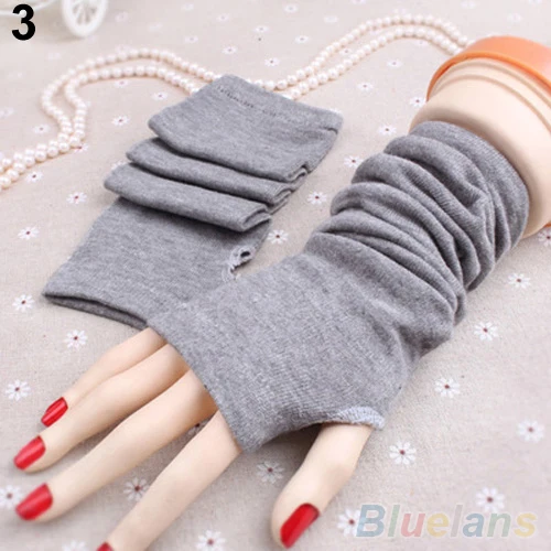 

Women Fashion Knitted Arm Fingerless Long Mitten Wrist Warm Winter Gloves 22D7