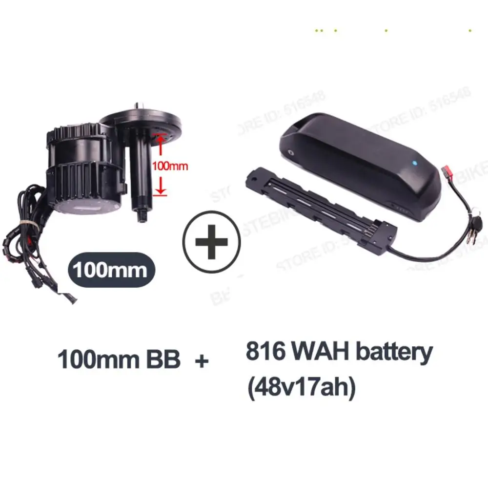 Bafang мотор BBSHD 48V1000w электродвигателя комплект bbs03 батареи вело electrique bicicleta electrica 52V17. 5ah EU/US нет налога - Цвет: 48v17ah 100mm 46T