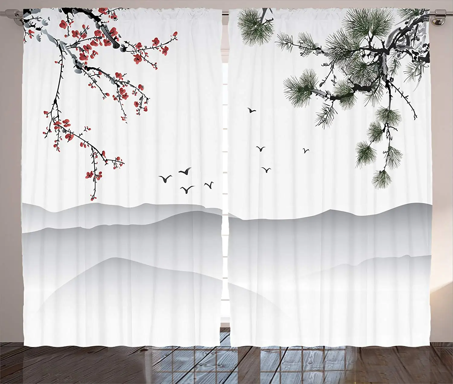 Занавески в стиле природы экзотические ветви лимонного дерева вкусная кухня