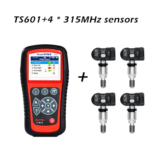 TS601 4 X 315 AUTEL MaxiTPMS TS601 диагностический инструмент, автомобильный OBD2 сканер, автомобильный TPMS активатор, инструменты для ремонта шин, датчик, программируемый код, считыватель - Цвет: TS601 4 X 315