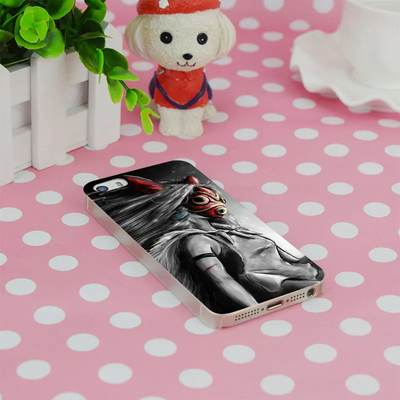 B2489 Миядзаки Является Мононоке Прозрачный Жесткий Тонкий Case Cover Для Apple iPhone 4 4S 5 5S SE