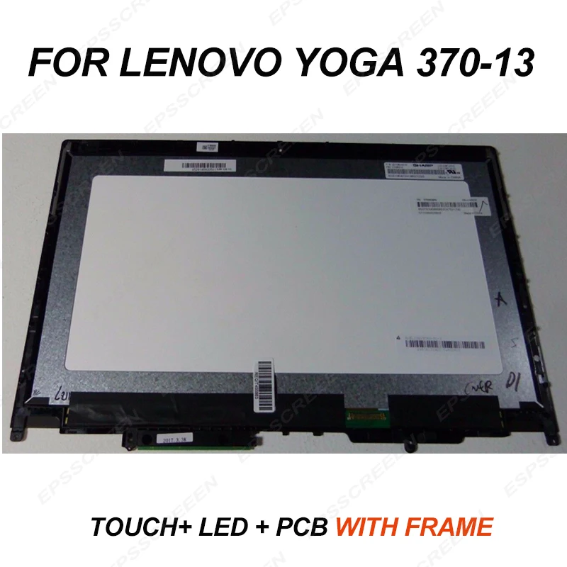 Сменный FHD экран 13," для LENOVO THINKPAD yoga 370/yoga 370-13, светодиодный ЖК-дисплей+ сенсорная панель+ ободок+ печатная плата, оцифрованный дисплей