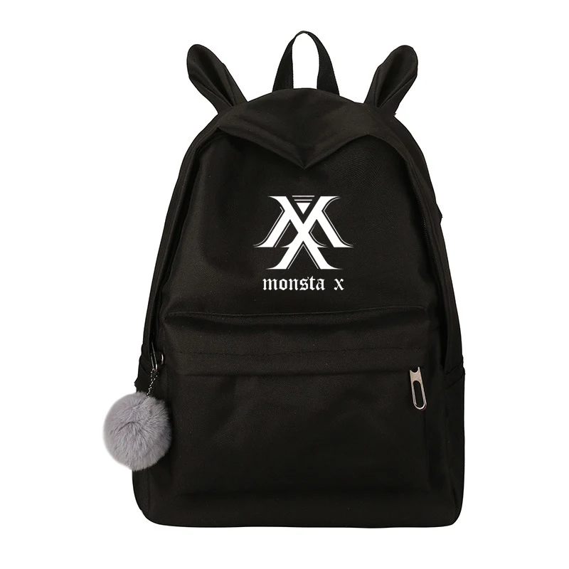 monstaT1 Новейший прекрасный Exo Got7 рюкзак для женщин Wanna One Blackpink Monsta X Twice холст школьная дорожная сумка рюкзак Sac Dos Femme - Цвет: monstaT1