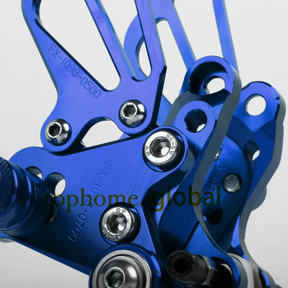 Для DUCATI 848 1098S 1098 1198R CNC Blue Rearsets подножек заднего комплекта подножек|set drawing|set formset of