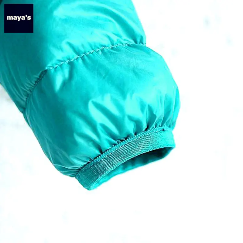 Mayas/детский синий пуховик с длинными рукавами детская Базовая зимняя куртка