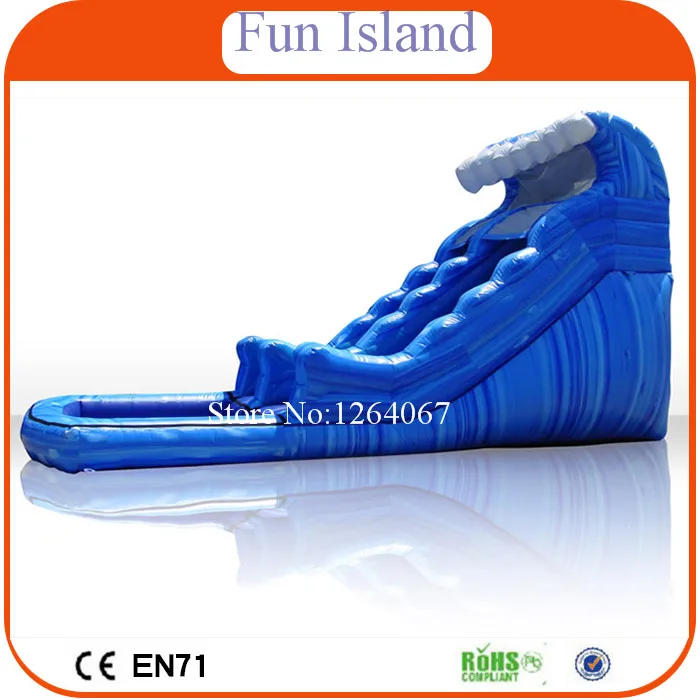 Коммерческая надувная водная горка с бассейном из ПВХ-брезента от надувного