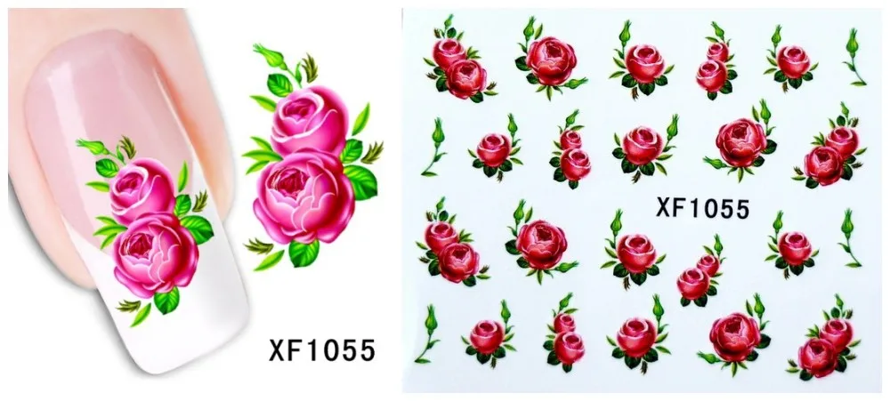 FWC 60 листов цветок DIY наклейки для ногтей искусство переводные наклейки для маникюра салон