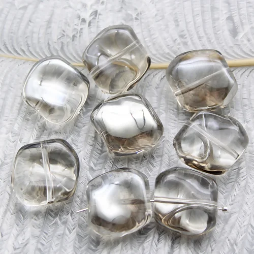 DoreenBeads светильник Lampwork из чешского стекла неправильной формы зеленый AB Радужный цвет около 19 мм x 17 мм, отверстие: около 1,2 мм, 10 шт - Цвет: Gray