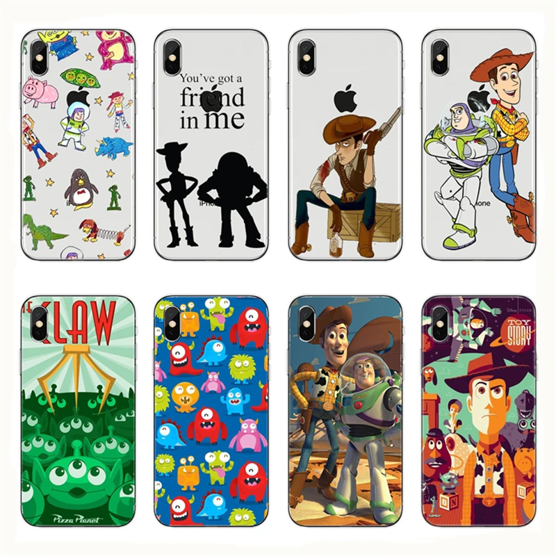 История игрушек Woody Dinossauro Porco Urso Burro Alienigena Claro жесткий матовый пластик Caso Capa Para o iphone