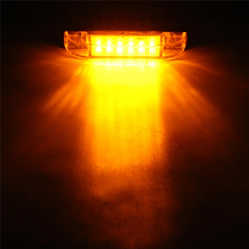 KEYECU 10 упак. 4 &quotЯнтарный 6LED Боковые габаритные огни Задний Боковой габаритный