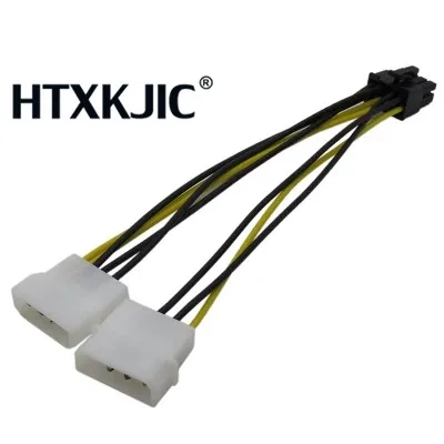 Кабель-преобразователь питания 2xmolex для видеокарты PCI Express, 6 дюймов, 100 шт.