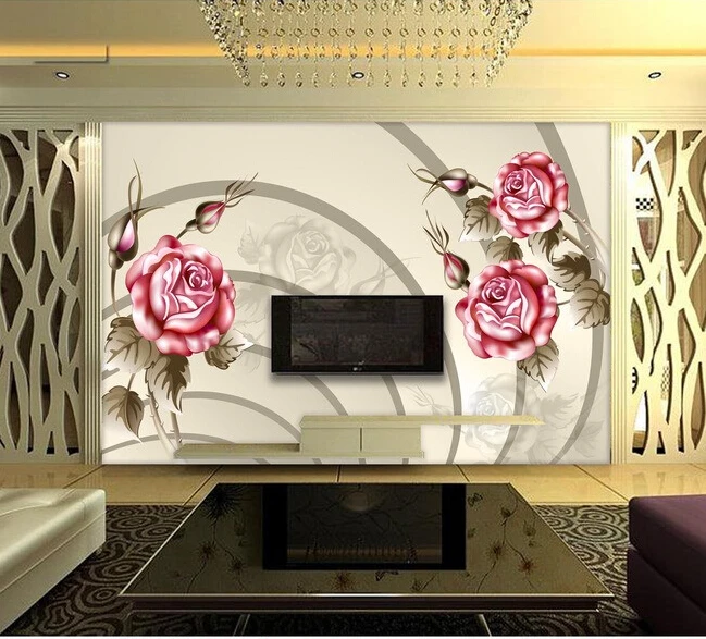 3D обои с цветами на заказ настенные водонепроницаемые в стиле ретро изображением