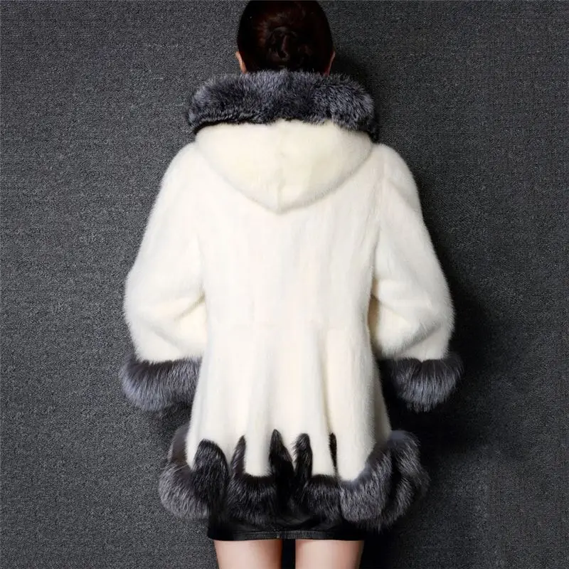 

Women Winter Fluffy Artificial Fox Faux Fur Coat Overcoat Female Warm Hooded Medium-long Jacket Plus Size 6XL Party Outwear X64