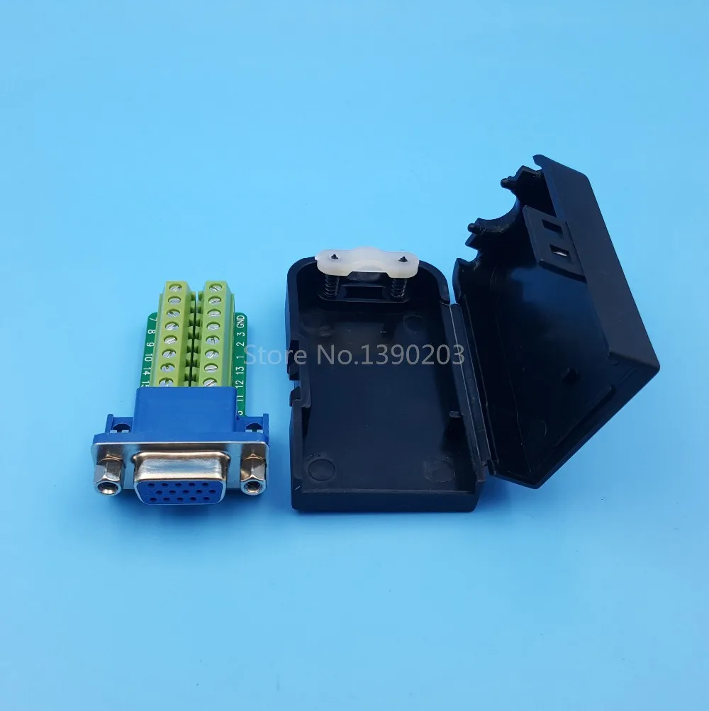 DB15 VGA гнездовой 3-рядный 15-контактный разъем пробойные клеммы типа сделай сам |