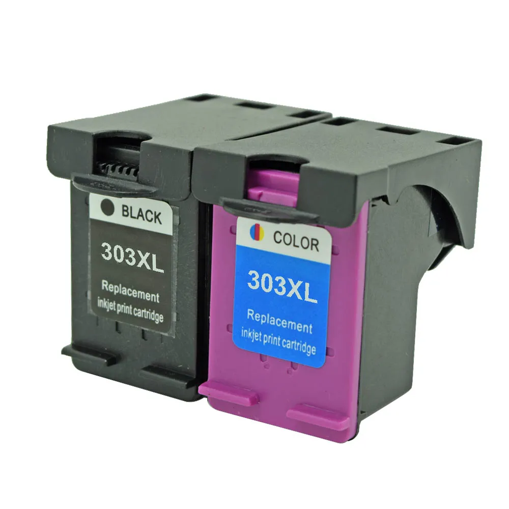 2 Pack 1 Set Совместимый чернильный картридж для hp 303 303 XL для hp ENVY фото 6020 6030 7130 7134 7830 принтер - Цвет: 2 Pack 1 Set