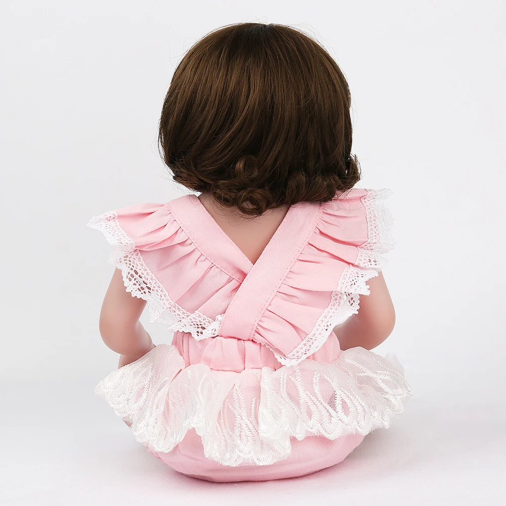 NPKDOLL Reborn Baby Doll 19 дюймов коричневые волосы парики полностью Мягкие силиконовые