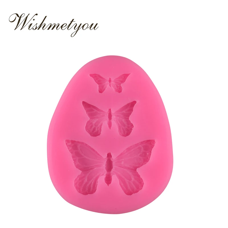 WISHMETYOU силиконовая форма для мыла три больших средних и маленьких бабочек