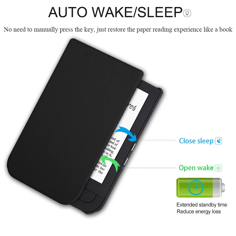 Ультратонкий смарт-чехол Aroita для Pocketbook 631 Touch HD/Touch HD 2 с функцией автоматического пробуждения/сна, повседневный чехол из искусственной кожи