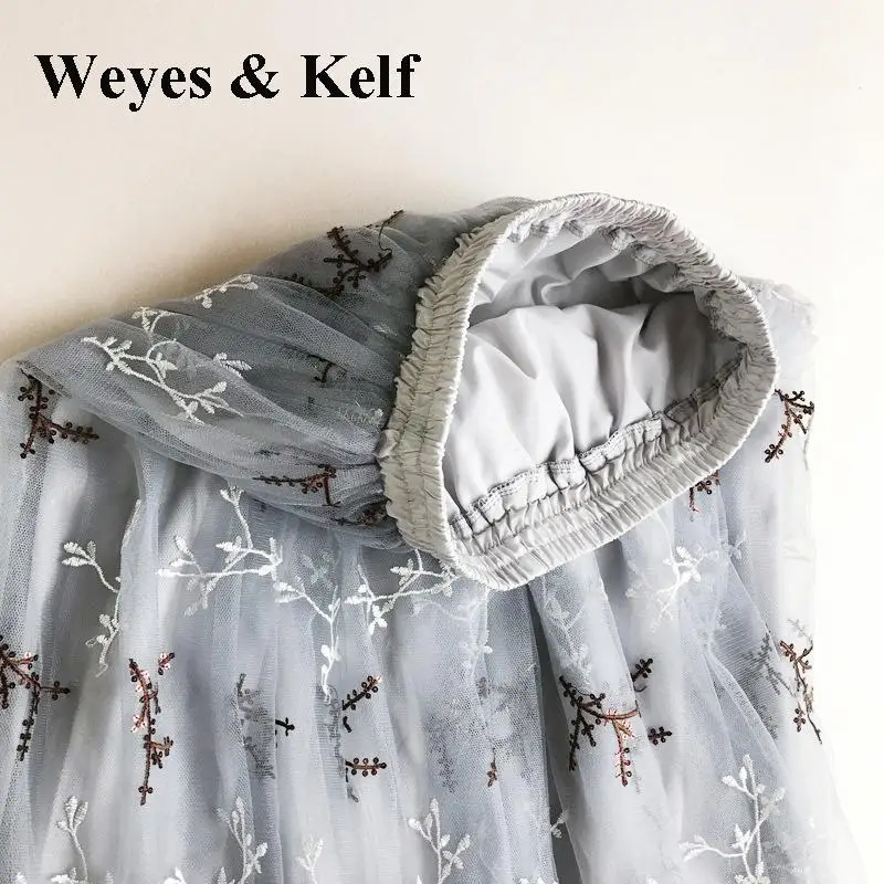Weyes и кепф сладкий Самме блесток Вышивка длинные Тюлевая юбка для Для женщин 2018
