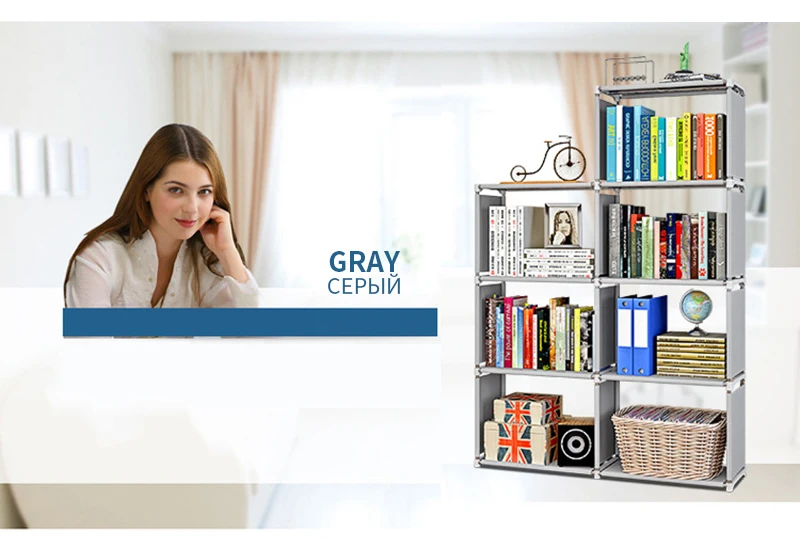 Bookshelf Modern Floor Standing Shelves DIY Multifunction Storage Racks 4 Layers 5 Layers Combination Home Furniture Book Case