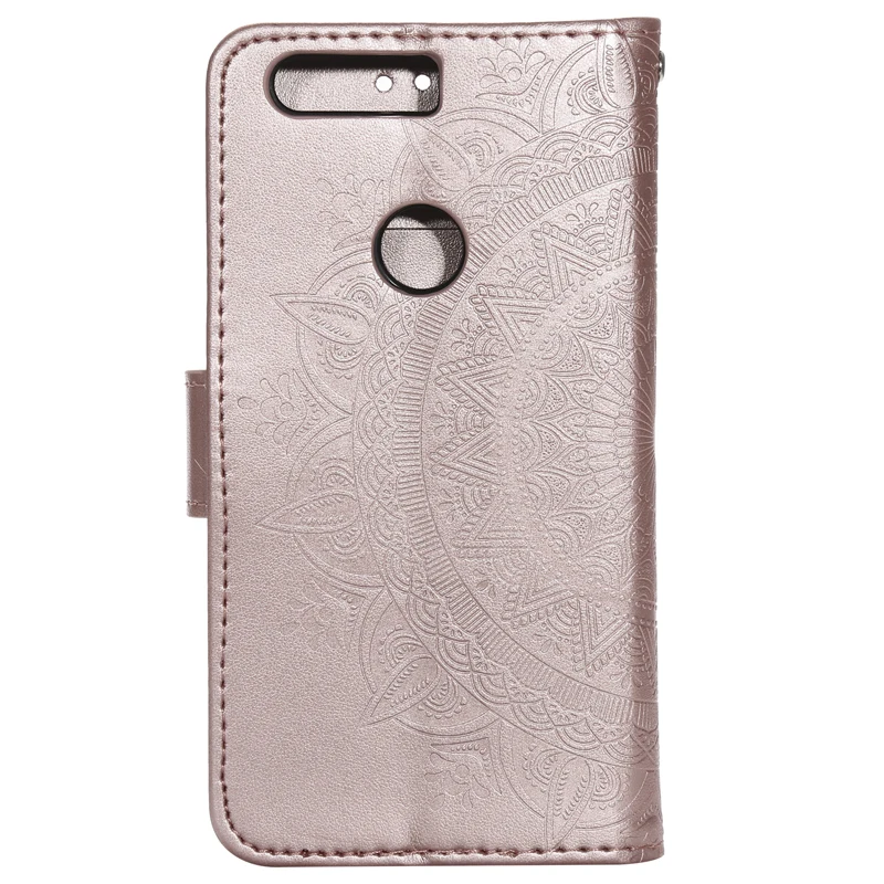 Leather Flip Wallet Totem Embossing Phone Soft Silicone Case Cover Shell Coque Funda for Huawei Y6 2018 Honor 7A 7C 8 9 9Lite 10 | Мобильные