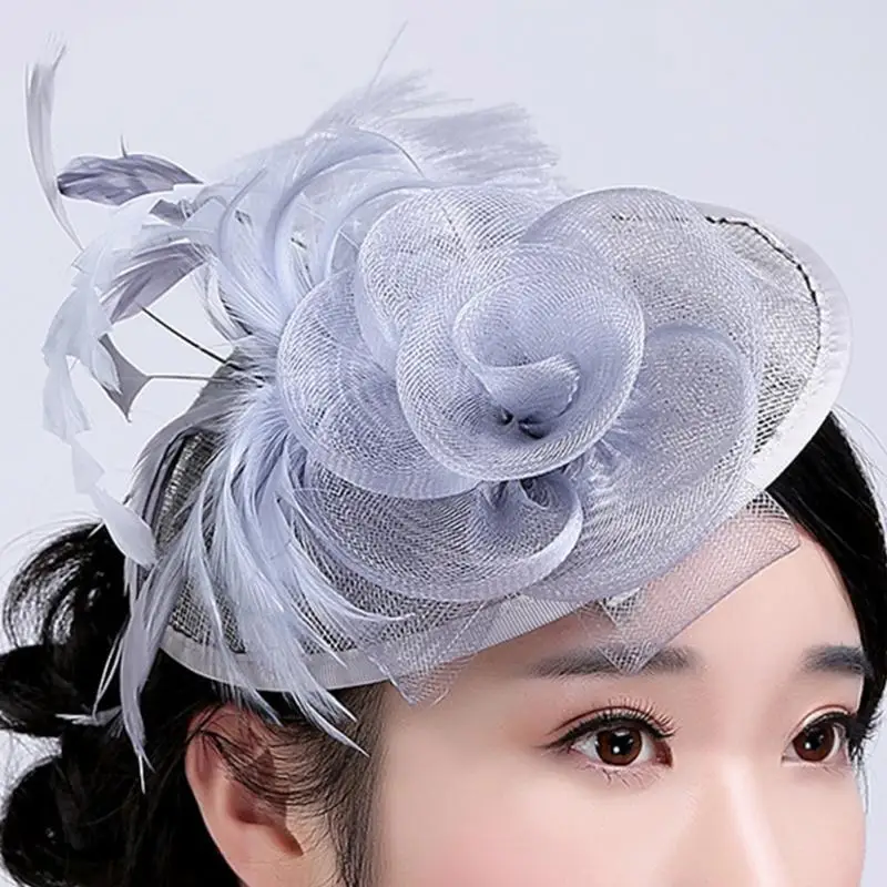 Женский головной убор с перьями для коктейлей свадебной вечеринки|Женские