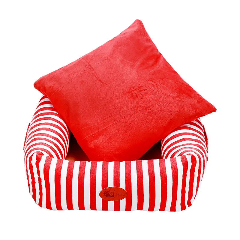 

Stripe Pet Sofa Dog Beds Waterproof Bottom Soft Cotton Warm Cat Bed House Mat Petshop Pet Supplies