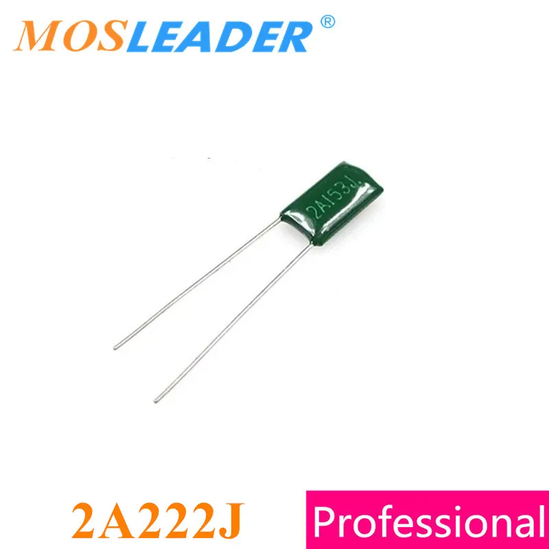 Mosleader 2A222J 100 в 1000 шт. DIP полиэфирный пленочный конденсатор 0 0022 НФ ПФ мкФ сделано