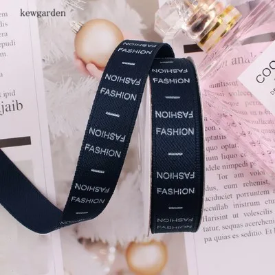 Kewgarden 5/8 &quot1&quot печатные атласные ленты с буквенным принтом вручную изготовленная