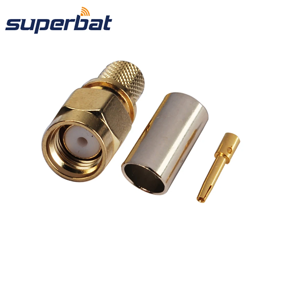 Superbat 50 Ом обратный SMA штекер (Гнездовой штырь) прямое обжимное крепление