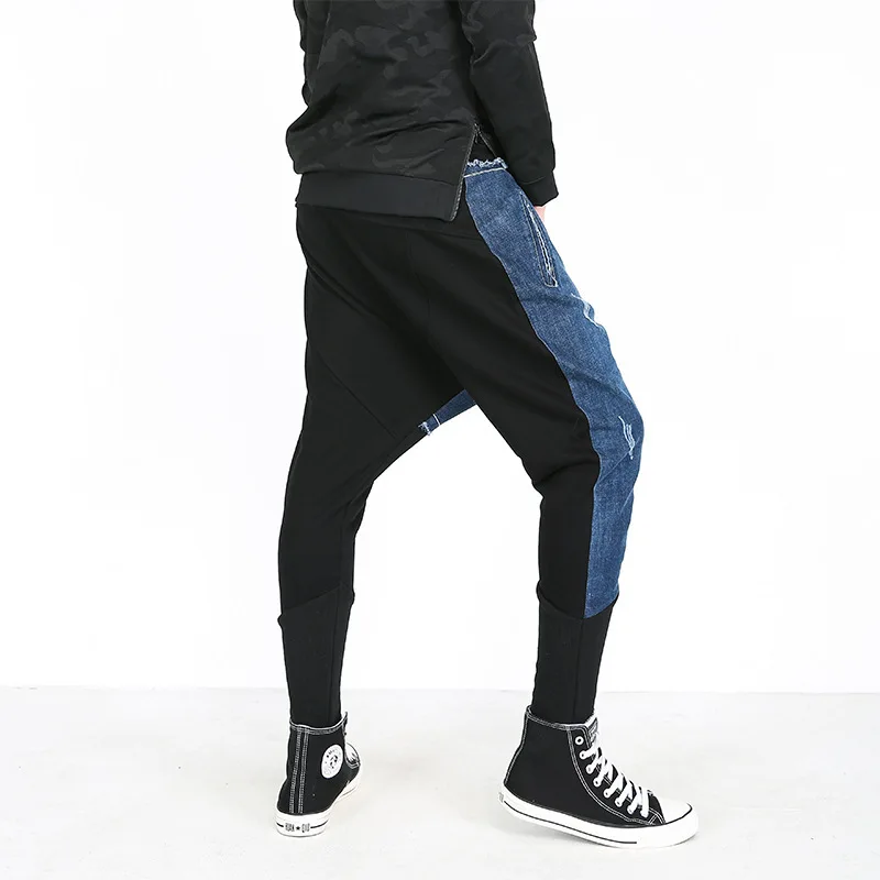 Мужские шаровары в стиле хип хоп повседневные с драпировкой готическом штаны для