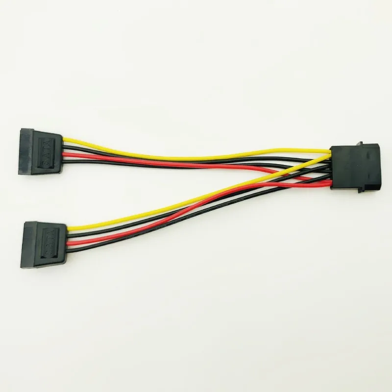 Компьютерные кабели и разъемы Molex 4pin IDE к двойному SATA 15Pin кабель питания Y сплиттер