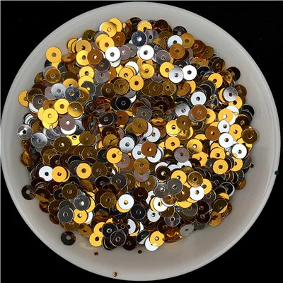 Mix Silver D gold 10 г(2000 шт) 4 мм с центральным отверстием, с блестками, плоские, круглые, ПВХ, свободные, с блестками, с пайетками, сделай сам, для шитья, свадьбы, ремесло, 160 цветов - Цвет: Mix Silver D gold