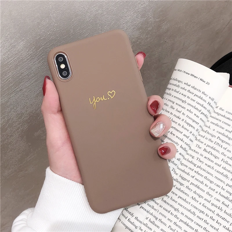 Gimfun Simple Love Heart Phone Case for Iphone Xs Max Xr Glitter Matter Floral Tpu 6s 7 8plus X Back Cover | Мобильные телефоны и