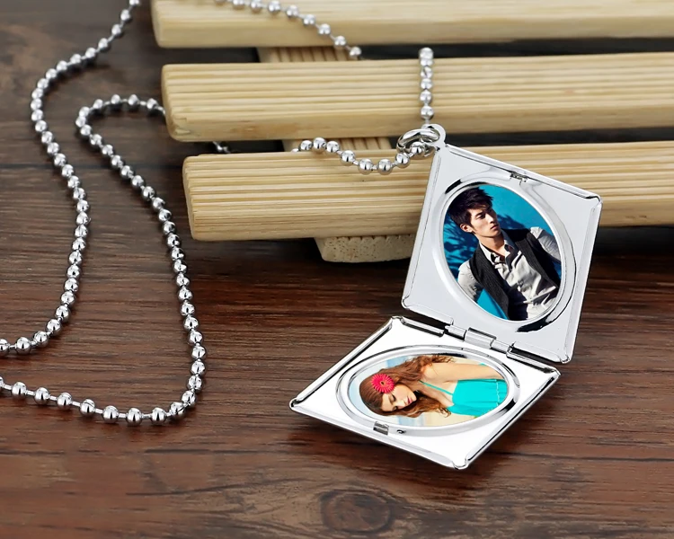 Кулон для пары кулон фоторамка серебряное ожерелье подвеска влюбленных цепочка