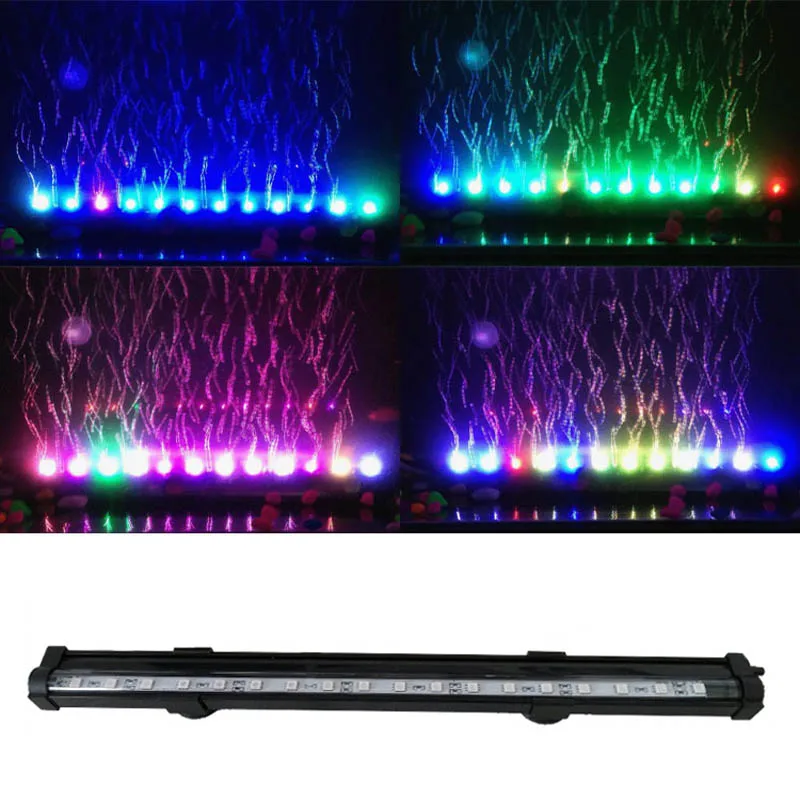 16/26/36/46/56CM LED Fish Tank Light RGB Bar Air Bubble Lamp Submersible Waterproof Aquarium Fish Aquatic Pet Lighting X