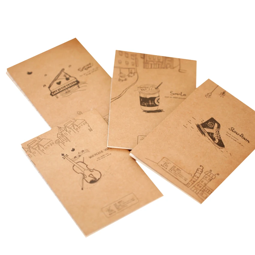 40 шт./лот ретро крафт бумаги карманного бланкнота повестки дня блокнот для школы