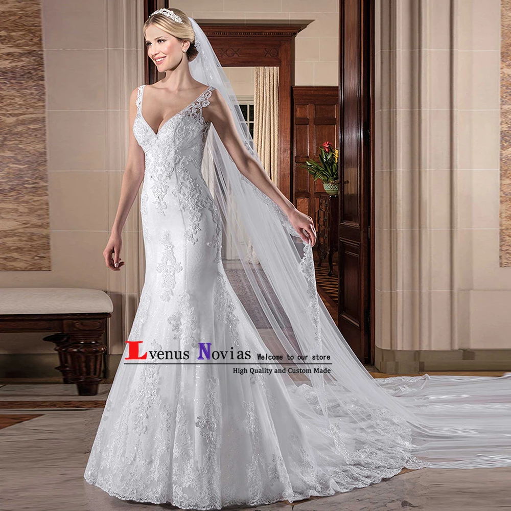 Vestidos de noiva роскошное кружевное свадебное платье с бусинами abito da sposa сексуальное v