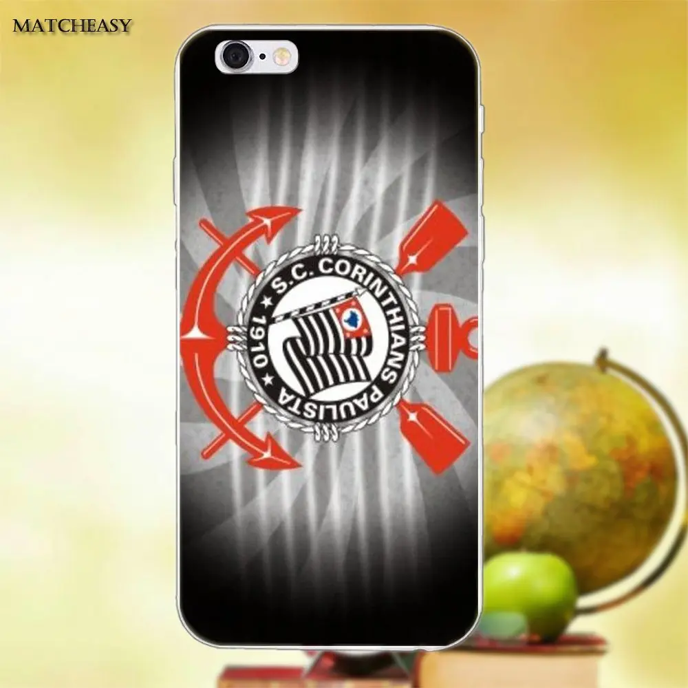 Защитный чехол из ТПУ с логотипом Corinthians для Apple iPhone X XS Max XR 4 4S 5 5C SE 6 6S 7 8 Plus |